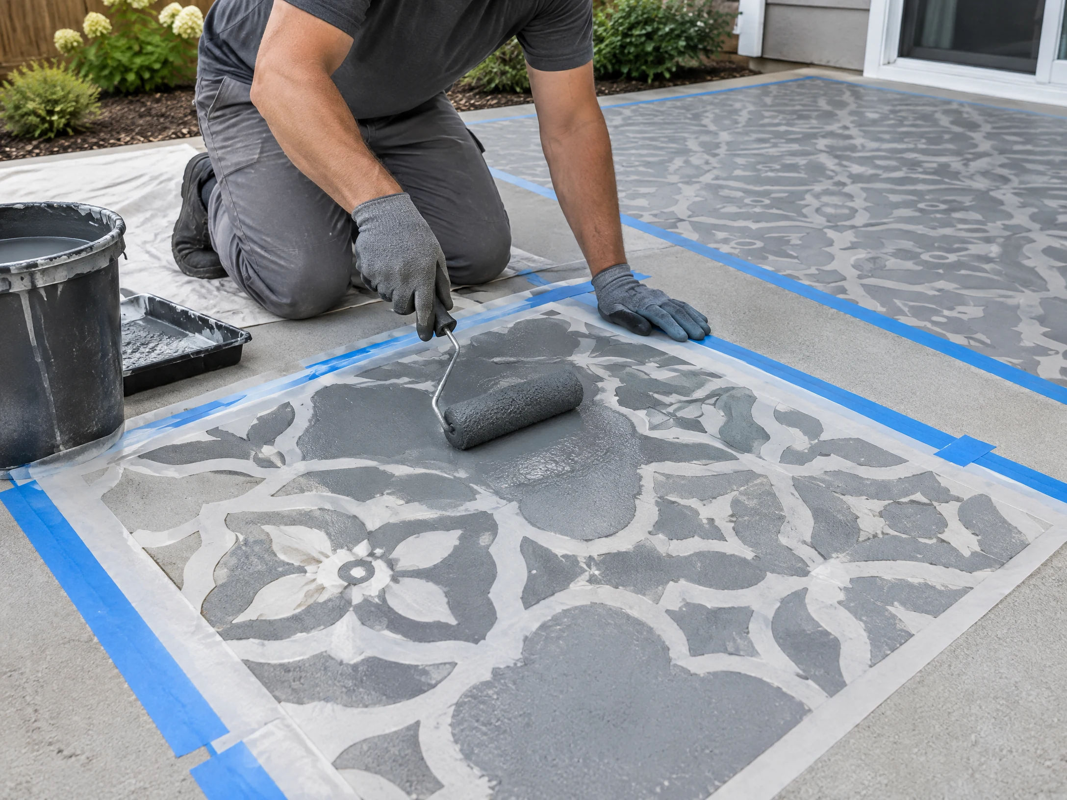 Decorative Concrete Resurfacing application detail without branding