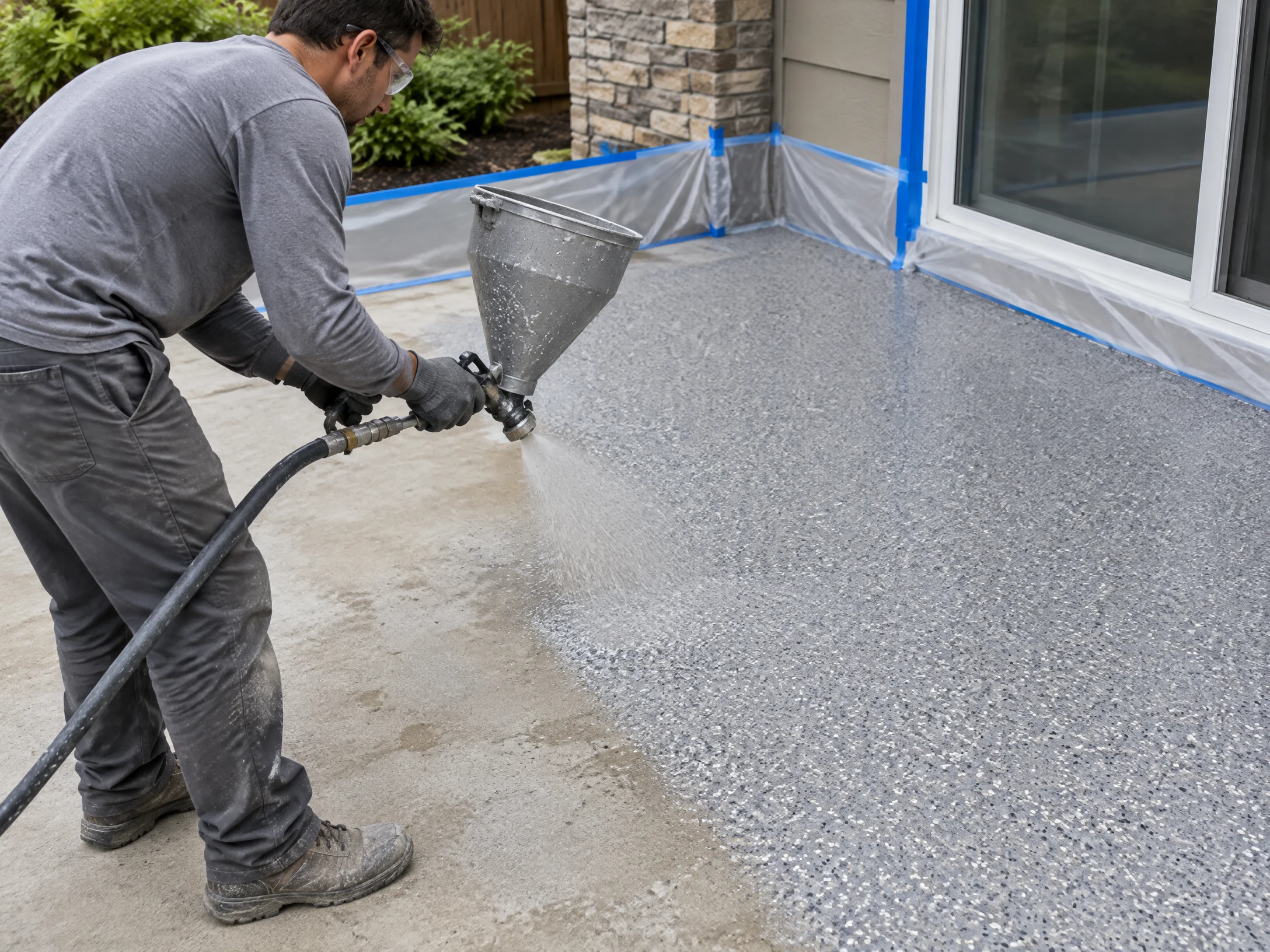 Spray On Concrete Resurfacing application detail without branding